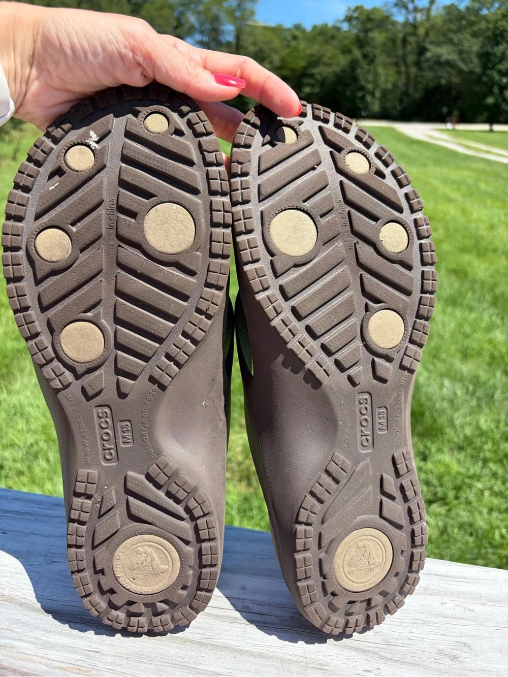 CROCS Modi Sport Flip Flop Sandals Tan Brown Men's 13 Slip On